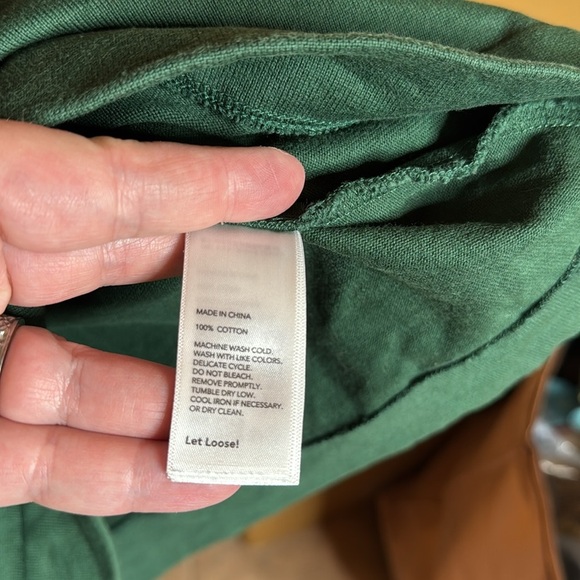 Kate Spade Saturday Dress 100% Cotton Hunter Green Asymmetrical Neck Size Small - Picture 5 of 6